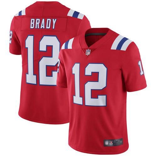 New England Patriots Football #12 Vapor Untouchable Limited Red Men Tom Brady Alternate NFL Jersey->youth nfl jersey->Youth Jersey